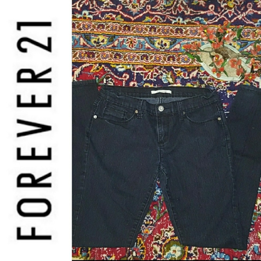Black Mid-rise Skinny Denim Jeans